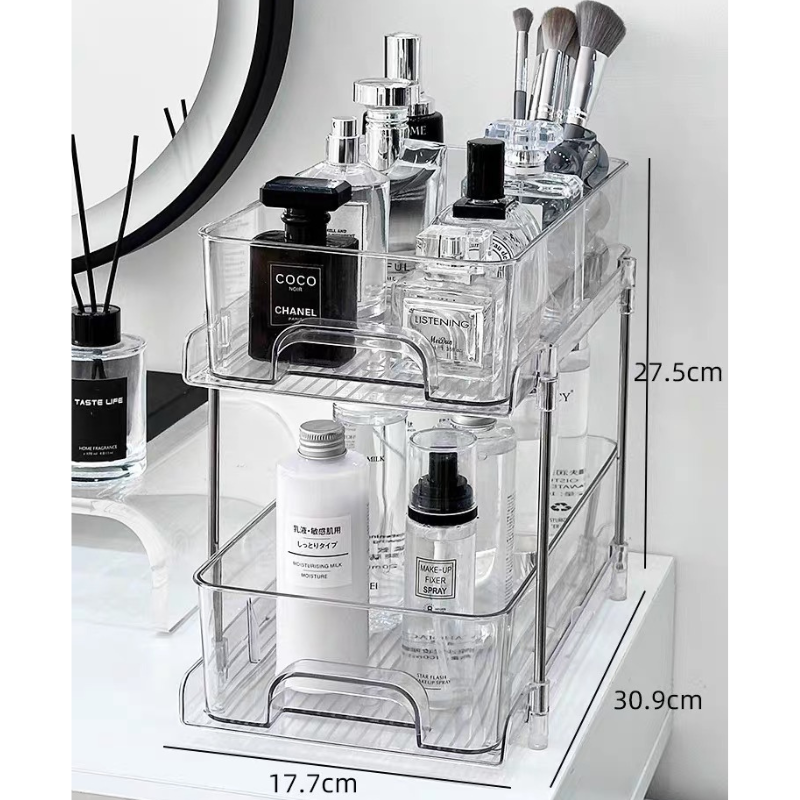 Acrylic sliding rack pull out drawer storage organizer / home organiser