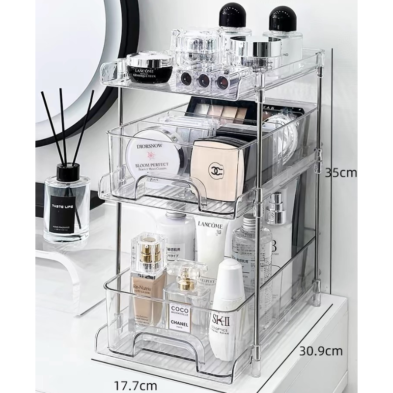 Acrylic sliding rack pull out drawer storage organizer / home organiser