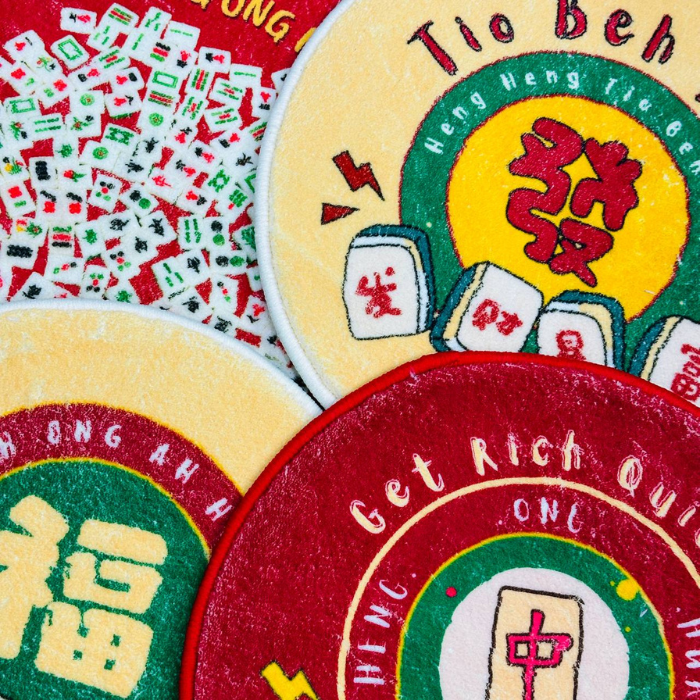 CNY Tufted Wall Hanging Mat / New Year / HUAT MAHJONG / home decor gifts ornaments