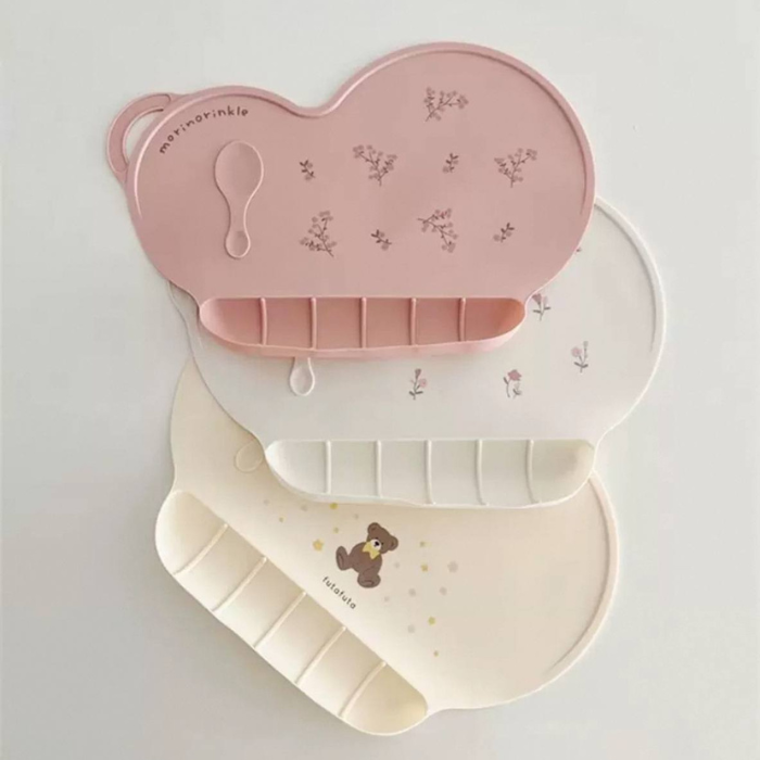 Waterproof Print Baby Bib / Toddler / Ruffle / Silicone with Catch Pocket / Patterned