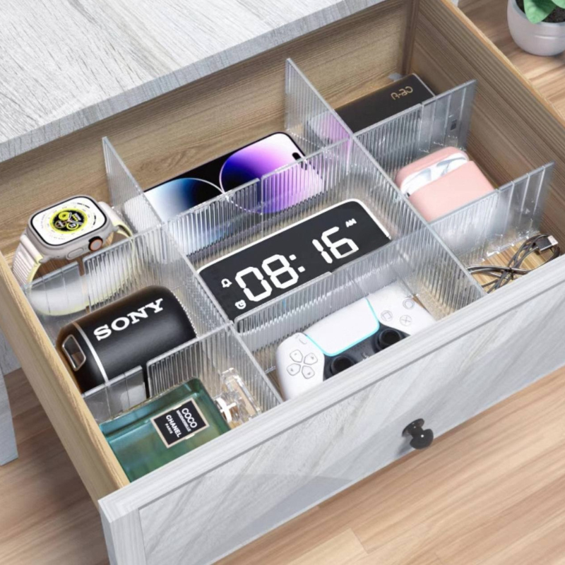 4pcs Home Adjustable Acrylic Drawer Dividers / storage organiser / socks, wardrobe, kitchen cabinet divider