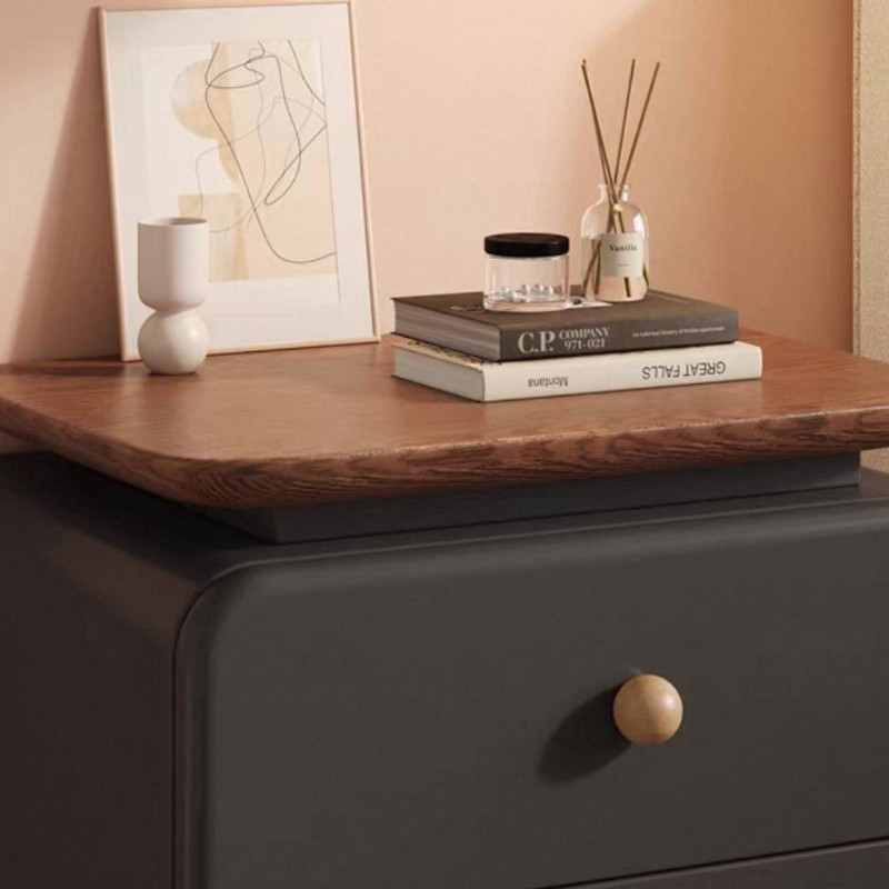 Smart Bedside Cabinet with Wireless Charging & 3-Color LED Lights – Modern Nightstand with Storage Drawer for Bedroom & Living Room