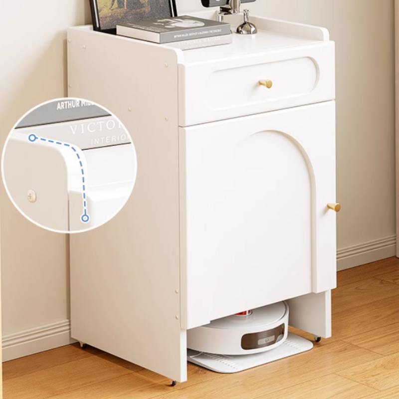 Robot Vacuum Cleaner Cabinet – Hidden Charging Station Storage for Robotic Vacuums – Furniture Fits Dreame, Roborock, Ecovac & More