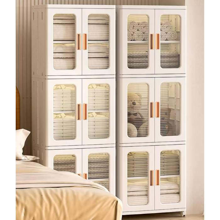 Slim storage cabinet with wheels / plastic container box / home organiser