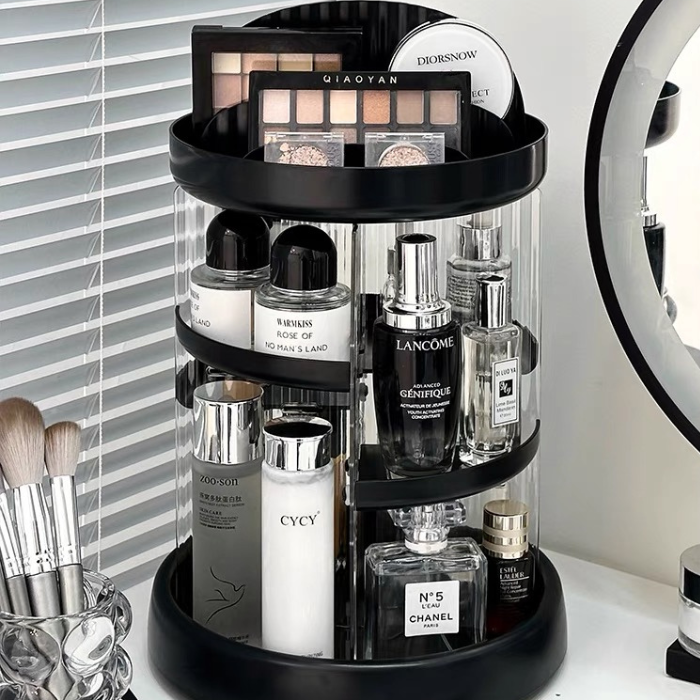 𝘿𝙞𝙖𝙢𝙤𝙣𝙙 Rotating Acrylic Makeup Organizer