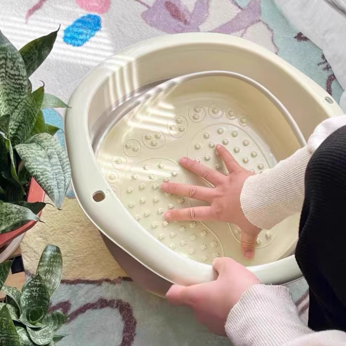 Foldable pail bucket / Collapsible Foot Spa Bath / Foot Soaker Bucket with Massager Acupoint