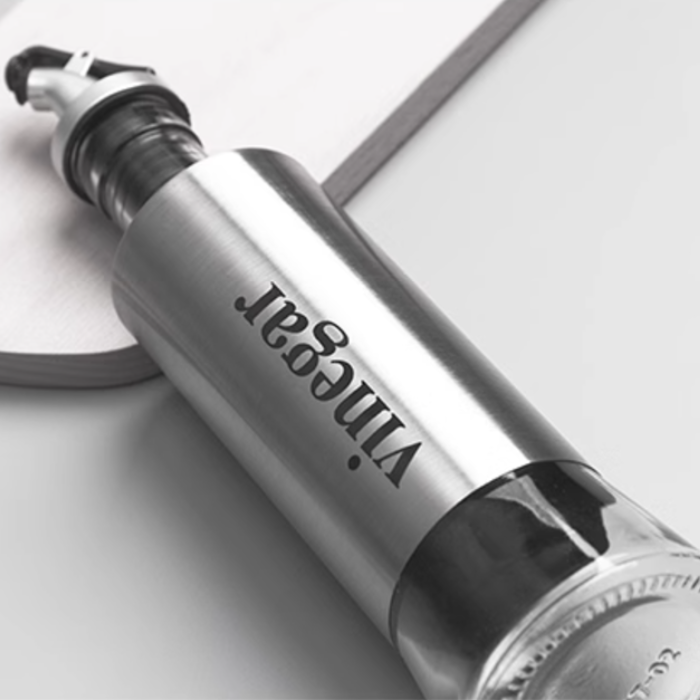 Elegant Stainless Steel Oil Dispenser, saucer jar, vinegar bottle, seasoning dispensing storage