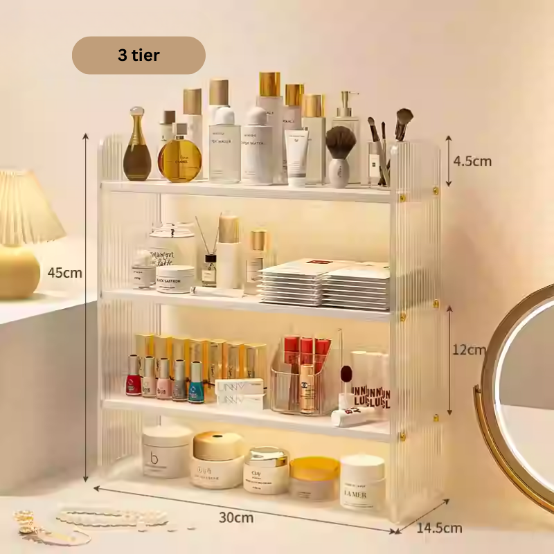 LYSA Elegant Fluted Table rack storage / make up skincare organiser