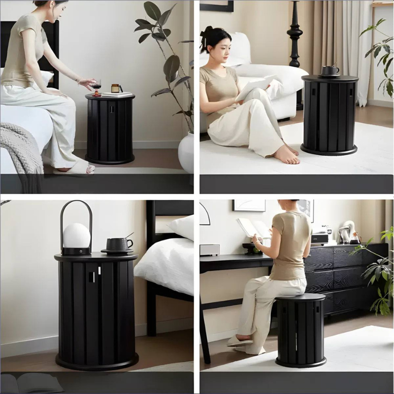 Cestinn Stackable Combination Stool Side Coffee Table / space saving smart wooden chairs (Set of 4)