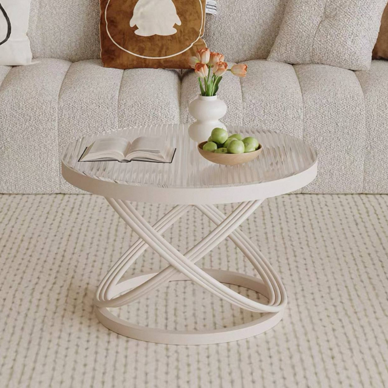 Modern Accent Table for Living Room, Glass Top Coffee Table, Aesthetic Living room furniture, Side table