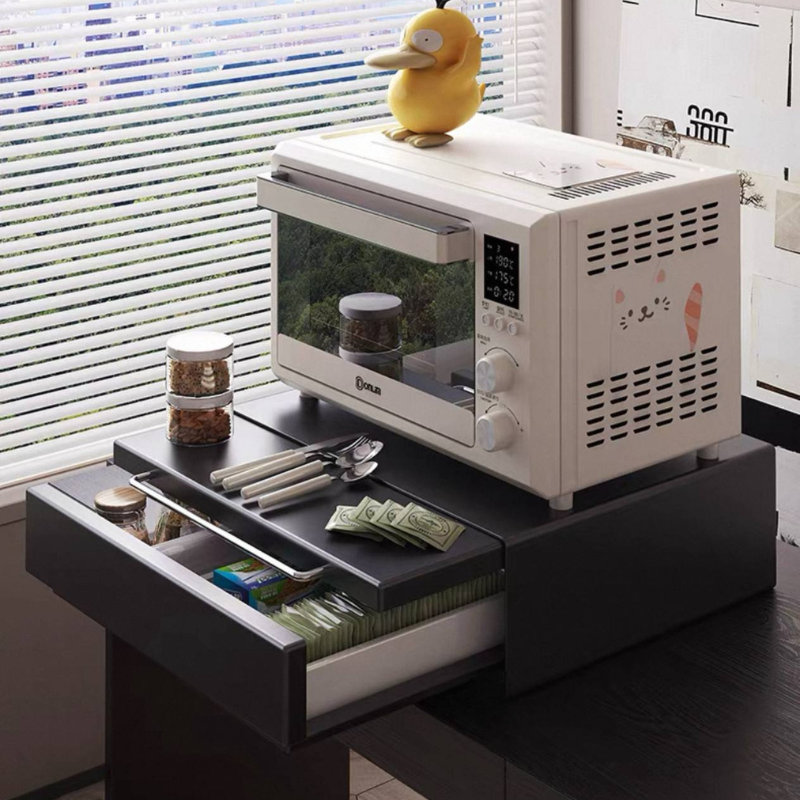 Coffee Machine Kitchen Pantry Organizer Rack – Espresso Station with Drawer, Capsule Rack, Extendable Shelf – Space-Saving, Stylish Coffee Bar Organizer for Home or Office