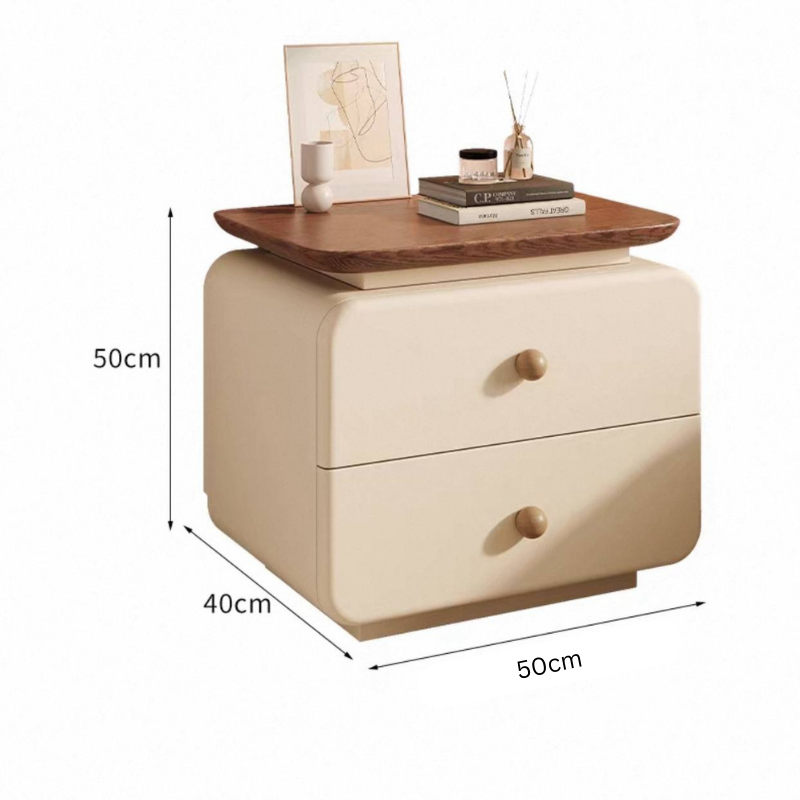 Smart Bedside Cabinet with Wireless Charging & 3-Color LED Lights – Modern Nightstand with Storage Drawer for Bedroom & Living Room