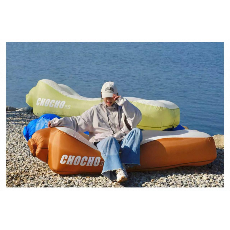 Portable Inflatable Camping Air Bed-  Lightweight Outdoor Sleeping Mattress for Camping, Picnic, Beach & Travel, Durable Waterproof Design