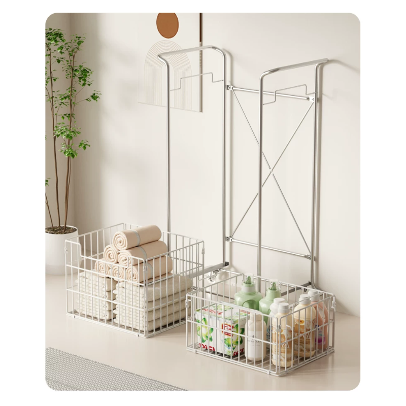 Rolling Laundry Basket Cart with Wheels – Breathable Wire Frame, Heavy-Duty Clothes Organizer with Removable Baskets & Lockable Casters (Space-Saving Laundry Sorter)