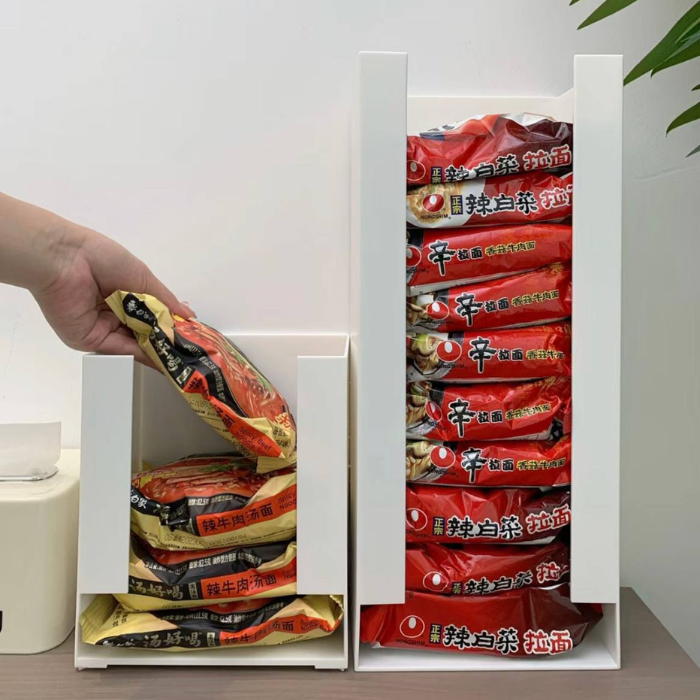 Storage organizer for instant noodles kitchen Pantry organization / mask holder