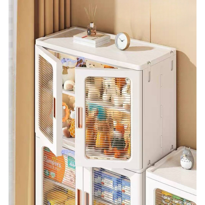 Slim storage cabinet with wheels / plastic container box / home organiser