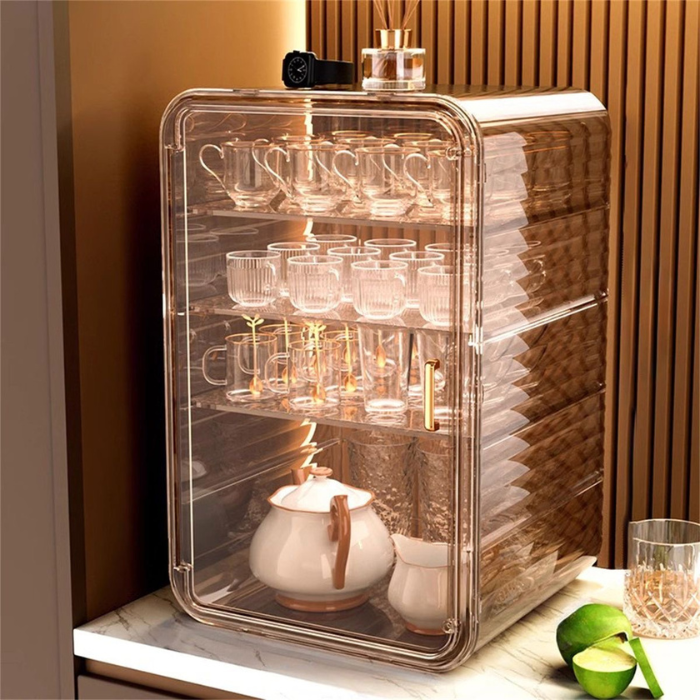 Lily Dust-proof acrylic storage organiser cabinet rack / cup mug rack