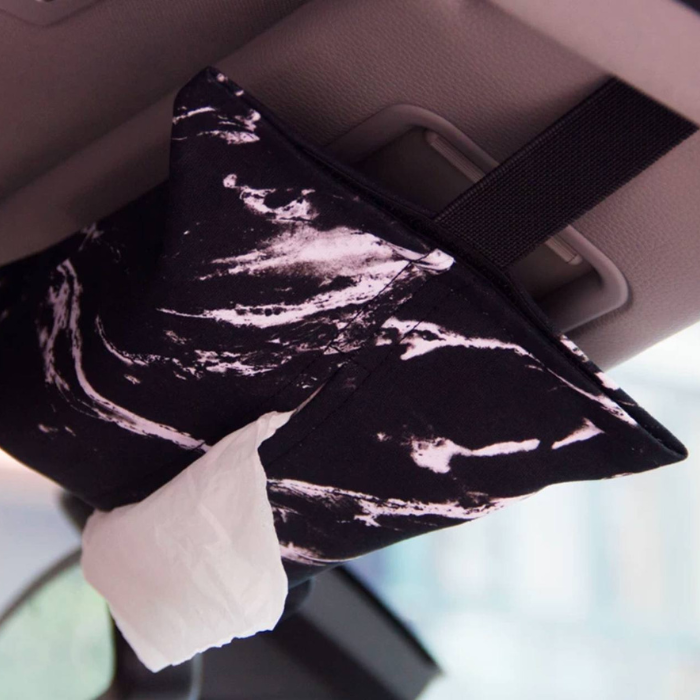 Fabric marble pattern tissue box holder cover