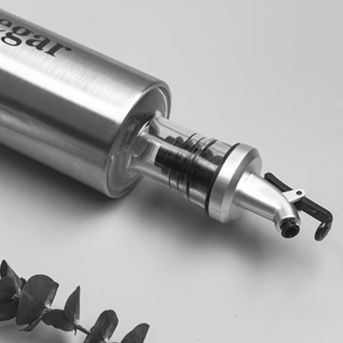 Elegant Stainless Steel Oil Dispenser, saucer jar, vinegar bottle, seasoning dispensing storage