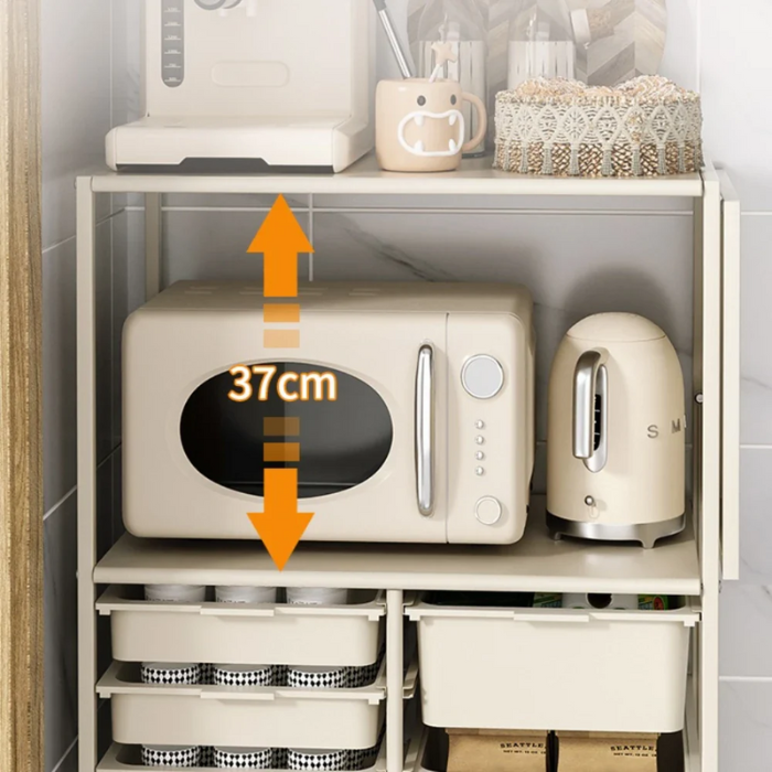 KJUN Mobile Storage Trolley with Drawer Multi Layer Kitchen Shelf Laundry Service Yard Storage Rack Cart