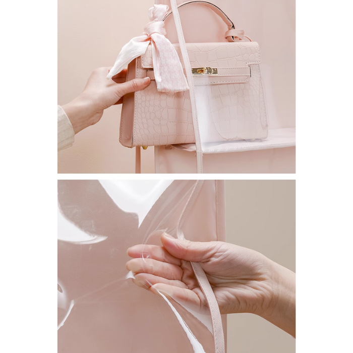 Quinny Premium Chic Pink hanging bag organizer for wardrobe