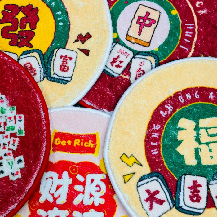 CNY Tufted Wall Hanging Mat / New Year / HUAT MAHJONG / home decor gifts ornaments