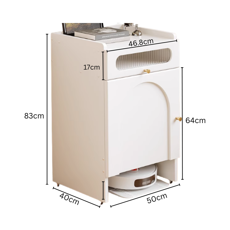 Robot Vacuum Cleaner Cabinet – Hidden Charging Station Storage for Robotic Vacuums – Furniture Fits Dreame, Roborock, Ecovac & More