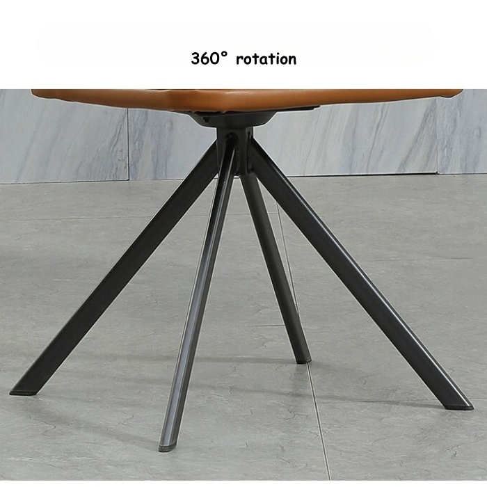 Arach swivel rotating contemporary dining chair with a comfortable upholstered seat and backrest