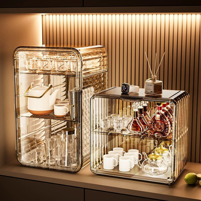 Lily Dust-proof acrylic storage organiser cabinet rack / cup mug rack