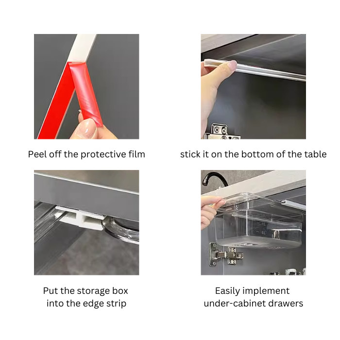 SKARI cabinet hanging transparent pull-out container storage box drawer organiser