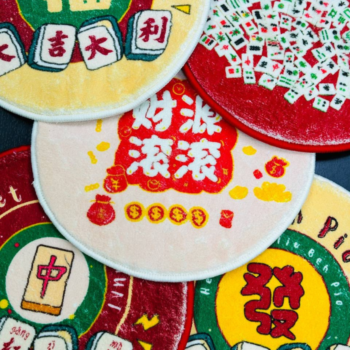 CNY Tufted Wall Hanging Mat / New Year / HUAT MAHJONG / home decor gifts ornaments