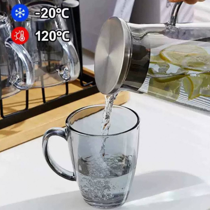 Transparent glass cup set with rack holder / coffee mug / kitchenware