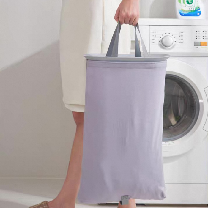 ELLA Minimalist grey Laundry Basket with detachable bags, home clothes organiser