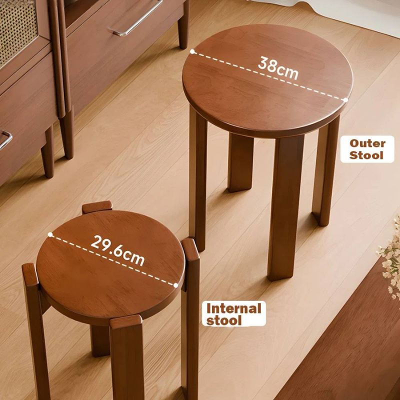 Cestinn Stackable Combination Stool Side Coffee Table / space saving smart wooden chairs (Set of 4)