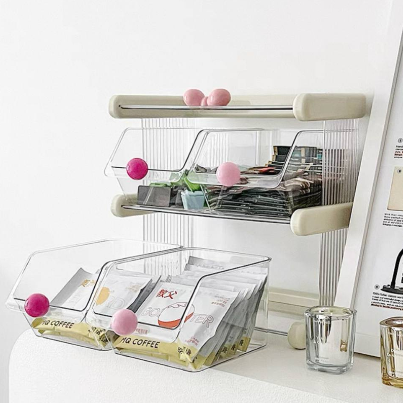 Multi-Compartment Storage Rack – Organizer for Tea Bags, Coffee Pods, Pantry Essentials & More | Ideal for Kitchen, Coffee Station, or Pantry Use
