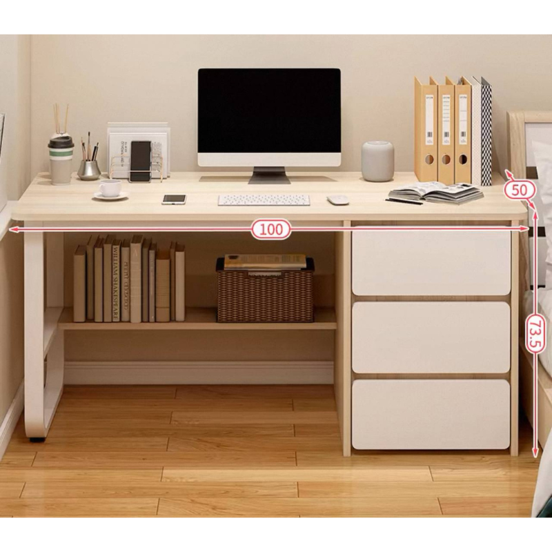 Scandinavian Study table with shelves Home Furniture Desk Furniture/BTO/HOME/REVAMP