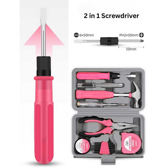 Hi-Spec Compact Small Mini Home Hand Tool Kit Set. Portable Tool Box for Household & Office Repairs