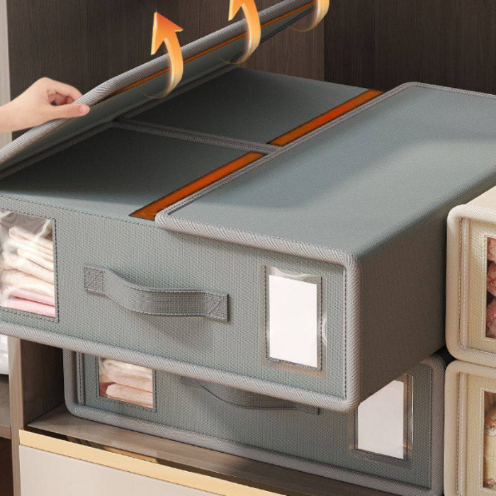 Dustproof Fabric Bedding Organizer Set - Foldable Storage Boxes For Sheets, Clothes & Blankets