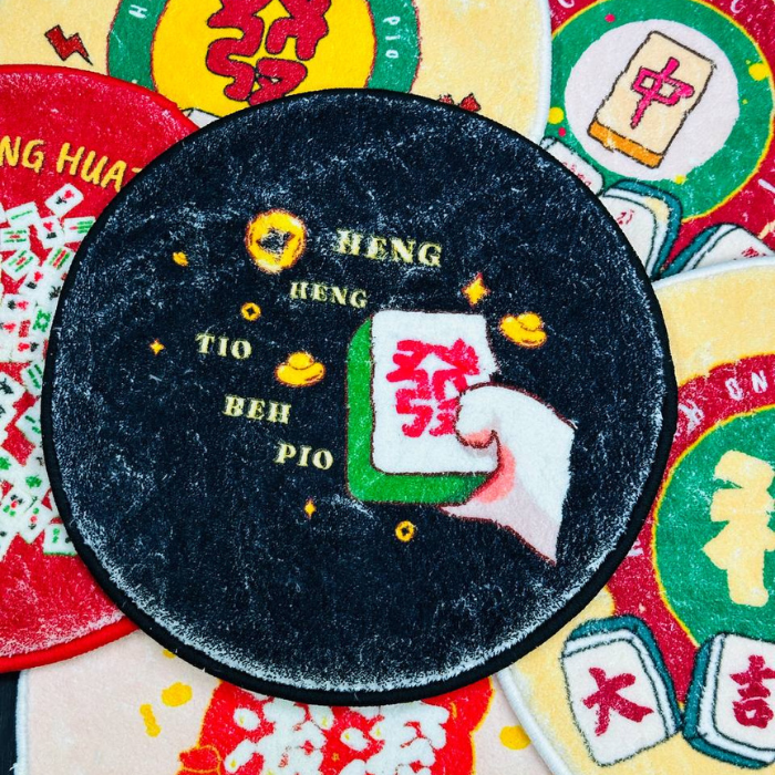 CNY Tufted Wall Hanging Mat / New Year / HUAT MAHJONG / home decor gifts ornaments