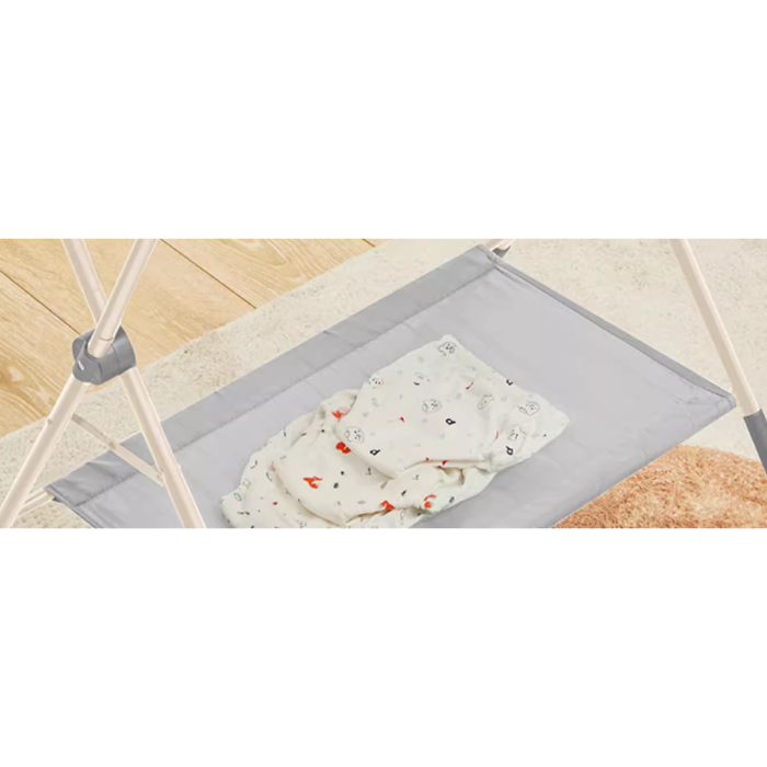 Baby Changing Table, Portable Folding Diaper Changing Station with Wheels, Toddler Storage Rack, Mobile Nursery Organizer for Newborn Infant