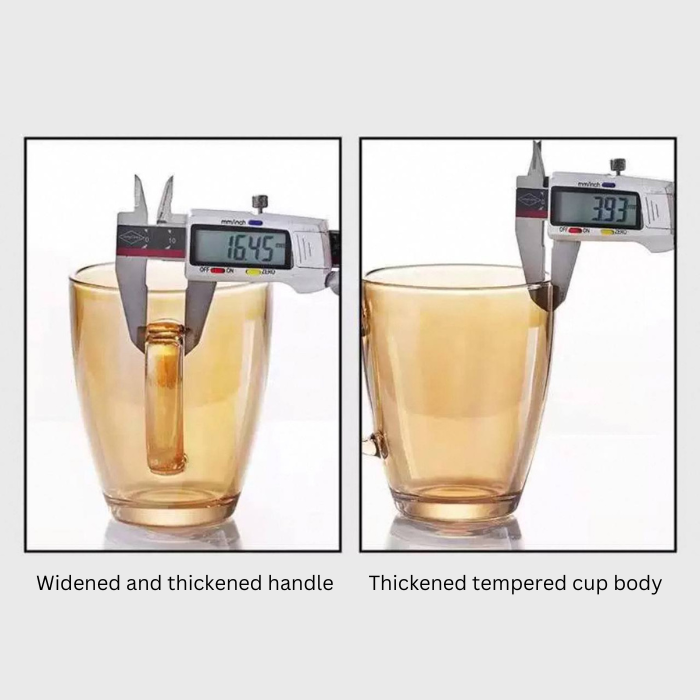 Transparent glass cup set with rack holder / coffee mug / kitchenware