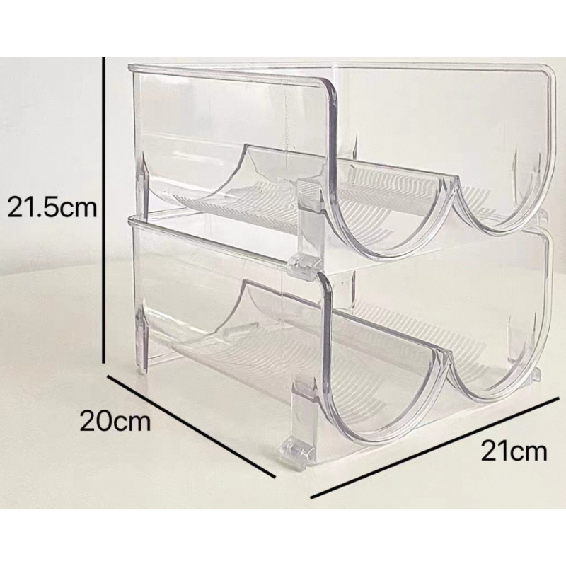 Transparent Water Bottle Storage Rack – Stackable Organizer for Kitchen, Pantry, Fridge