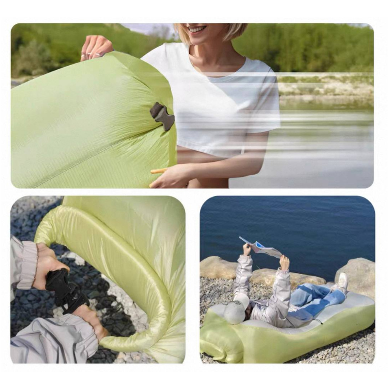 Portable Inflatable Camping Air Bed-  Lightweight Outdoor Sleeping Mattress for Camping, Picnic, Beach & Travel, Durable Waterproof Design