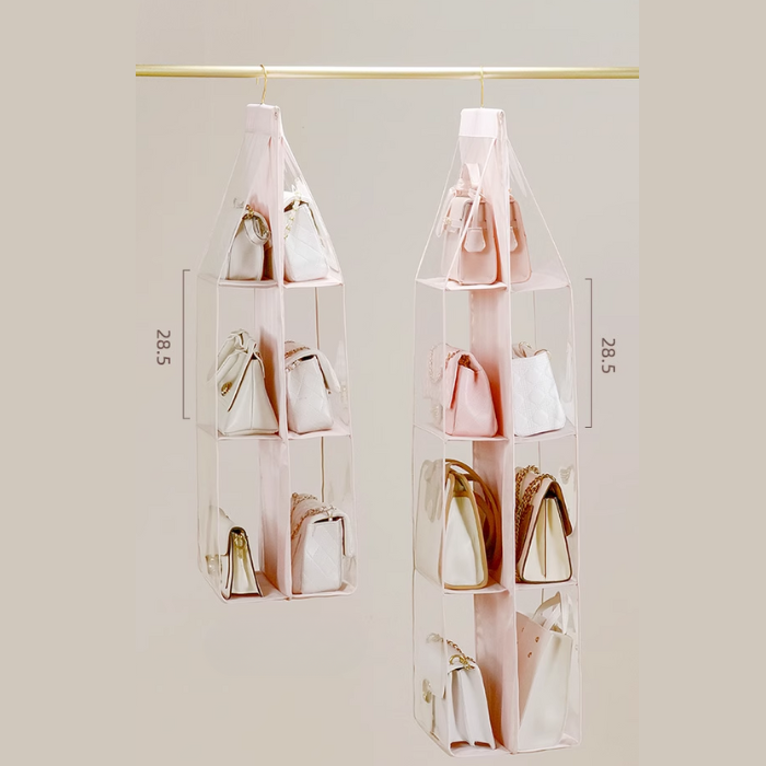 Quinny Premium Chic Pink hanging bag organizer for wardrobe