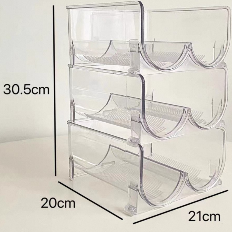 Transparent Water Bottle Storage Rack – Stackable Organizer for Kitchen, Pantry, Fridge
