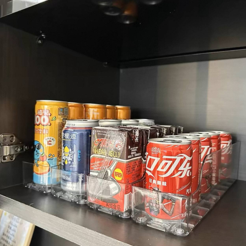 Can Drink Organizer for Fridge – Rolling & Spring-Loaded Models | Space-Saving Beverage Storage Rack Refrigerator drinks organiser