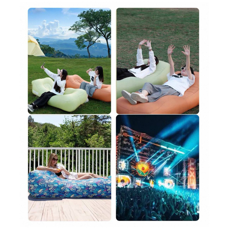 Portable Inflatable Camping Air Bed-  Lightweight Outdoor Sleeping Mattress for Camping, Picnic, Beach & Travel, Durable Waterproof Design