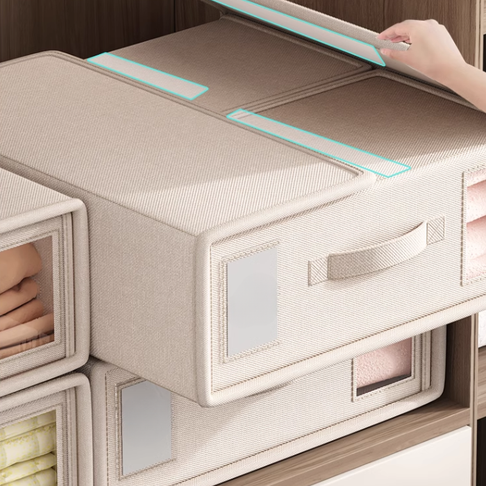Dustproof Fabric Bedding Organizer Set - Foldable Storage Boxes For Sheets, Clothes & Blankets