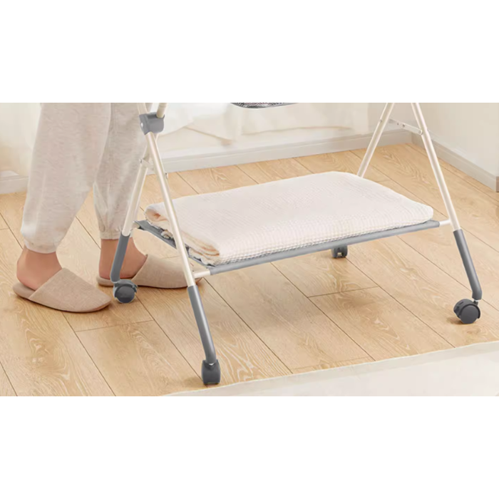 Baby Changing Table, Portable Folding Diaper Changing Station with Wheels, Toddler Storage Rack, Mobile Nursery Organizer for Newborn Infant