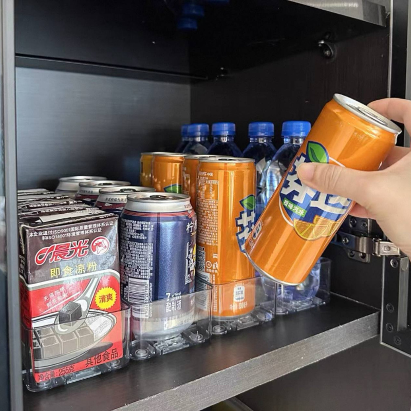 Can Drink Organizer for Fridge – Rolling & Spring-Loaded Models | Space-Saving Beverage Storage Rack Refrigerator drinks organiser